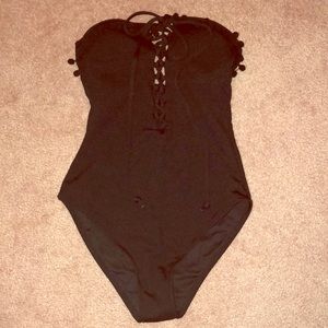 NWT Black lace up one piece swimsuit